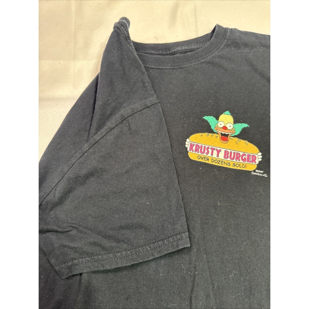 The Simpsons Krusty Burger Shirt Mens M Krusty Clown Double Sided Graphic Tee